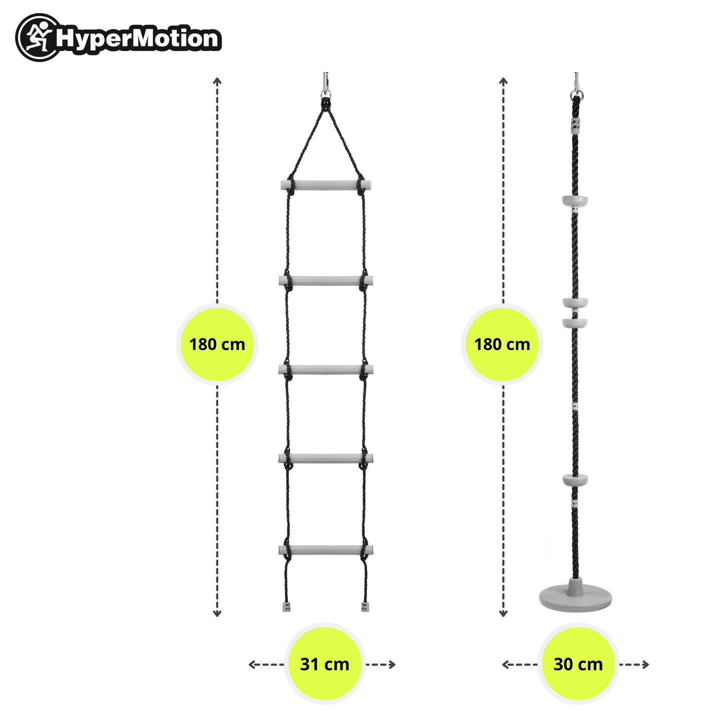 Ninja akadálypálya gyerekeknek - HyperMotion slackline szett - 10 akadály