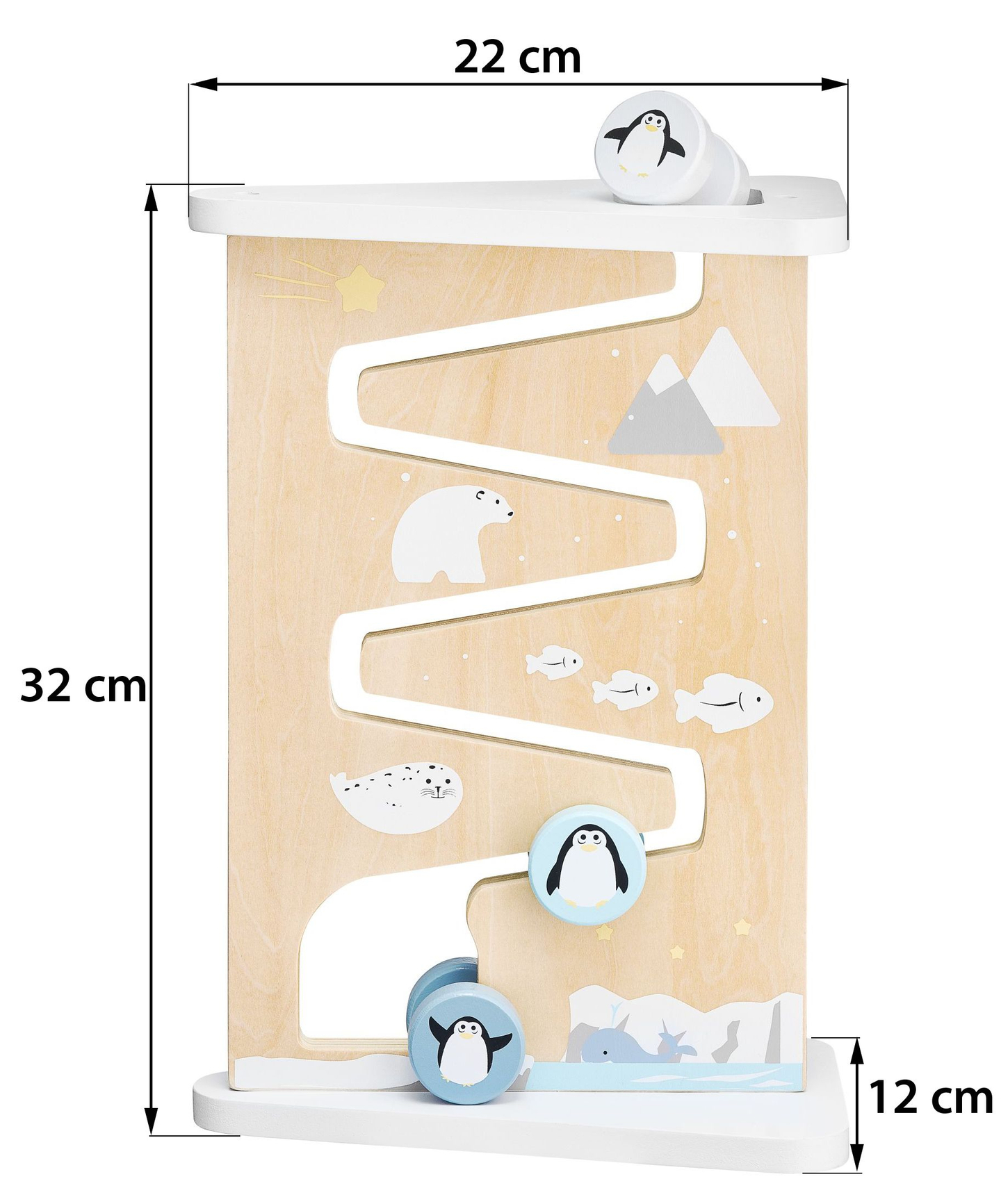 Fából készült kétoldalas érzékszervi manipulációs tábla