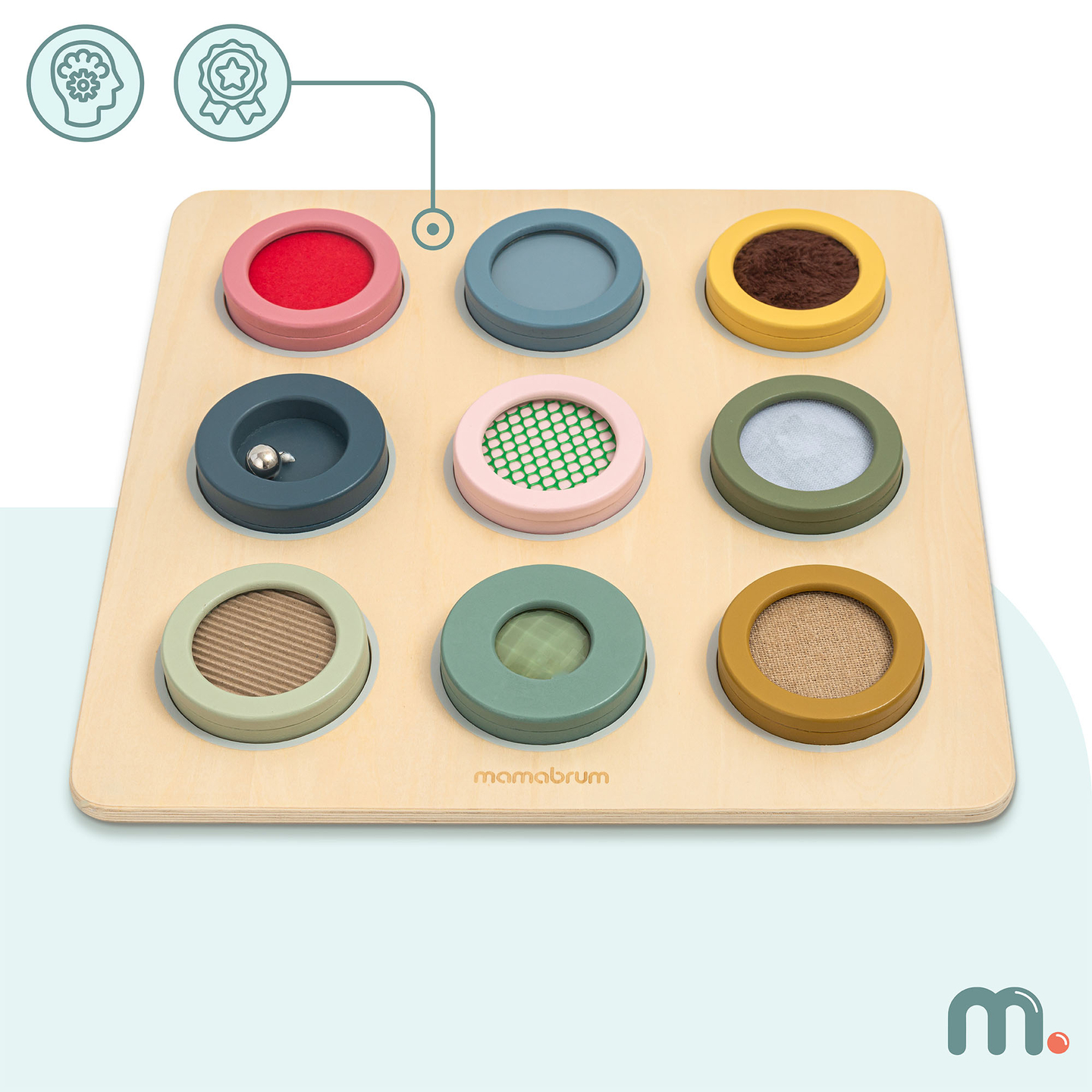 Montessori fa érzékszervi tábla – 9 textúra a tapintásérzék felfedezéséhez és fejlesztéséhez