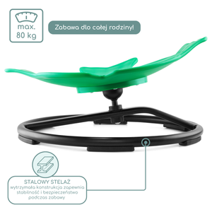 Mini gyermek körhinta Hal - zöld színű