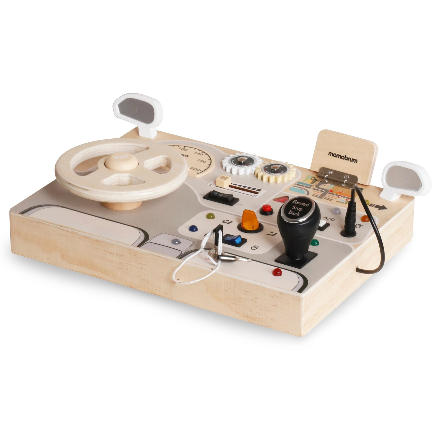 Montessori fa játéktábla kisgyermekeknek - autó műszerfal