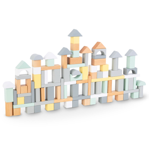 Pasztell fakockák - 100 darabos XL készlet