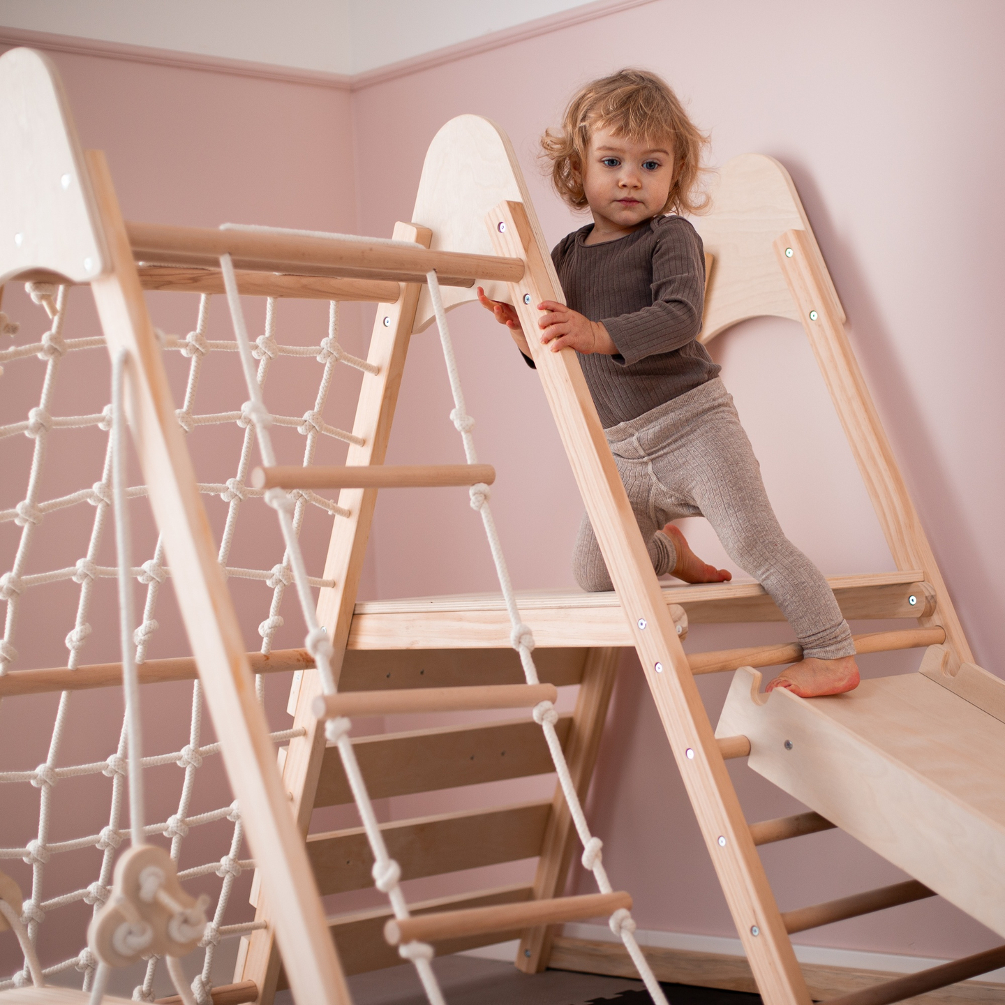 Fából készült otthoni játszótér XL 5in1