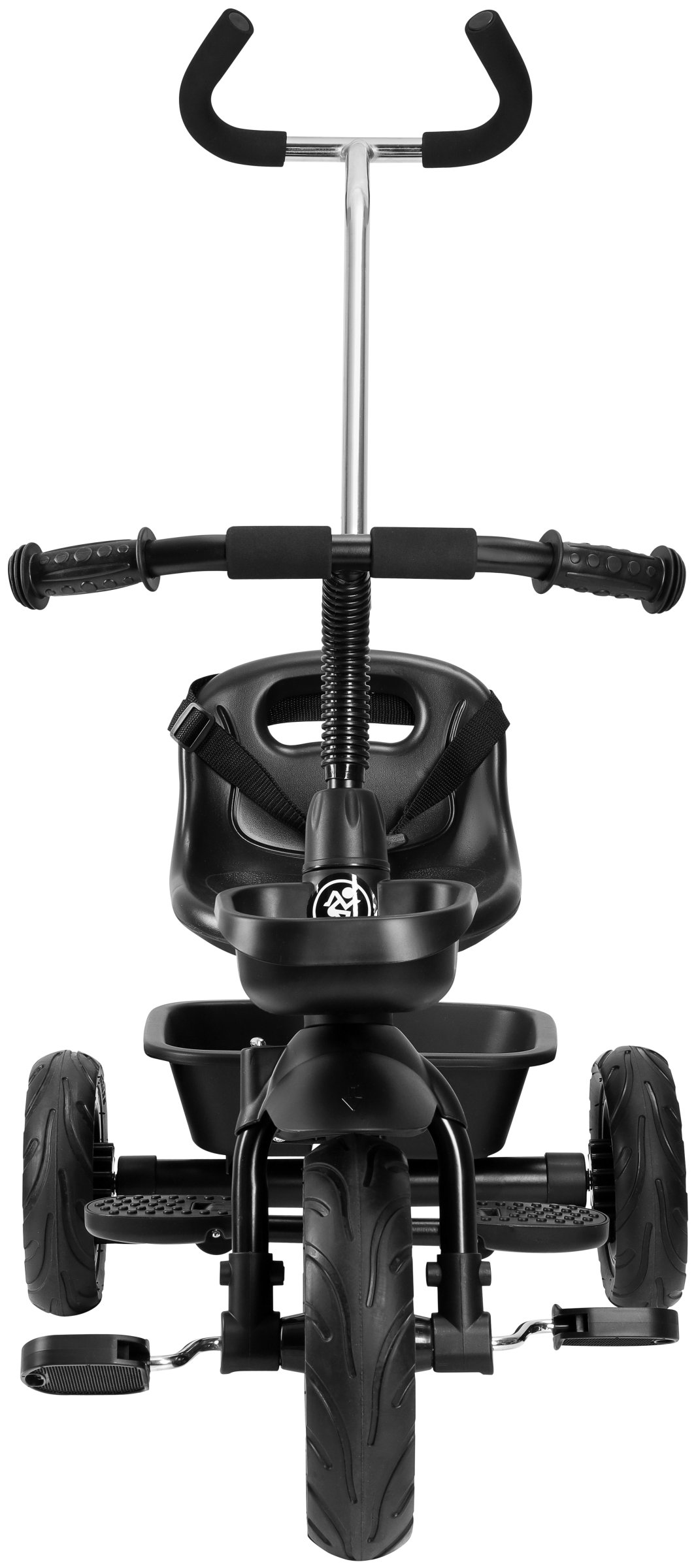 HyperMotion TOBI VECTOR háromkerekű - örökké tartó felfújható kerekek + tolórúd. Szín: fekete.