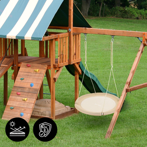 HyperMotion gólyafészek hinta - 100 cm átmérőjű, boho bézs színben