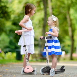 Tringo háromkerekű egyensúlyi robogó, 3-8 éves korig - rózsaszín + izzó LED kerekek