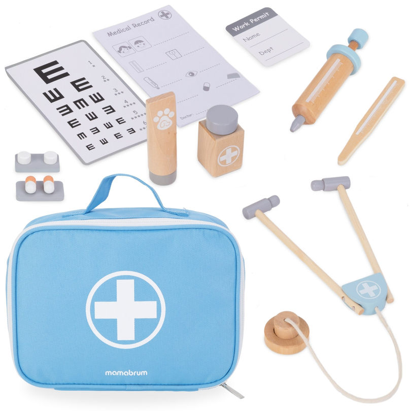 Kis orvos fából készült készlet