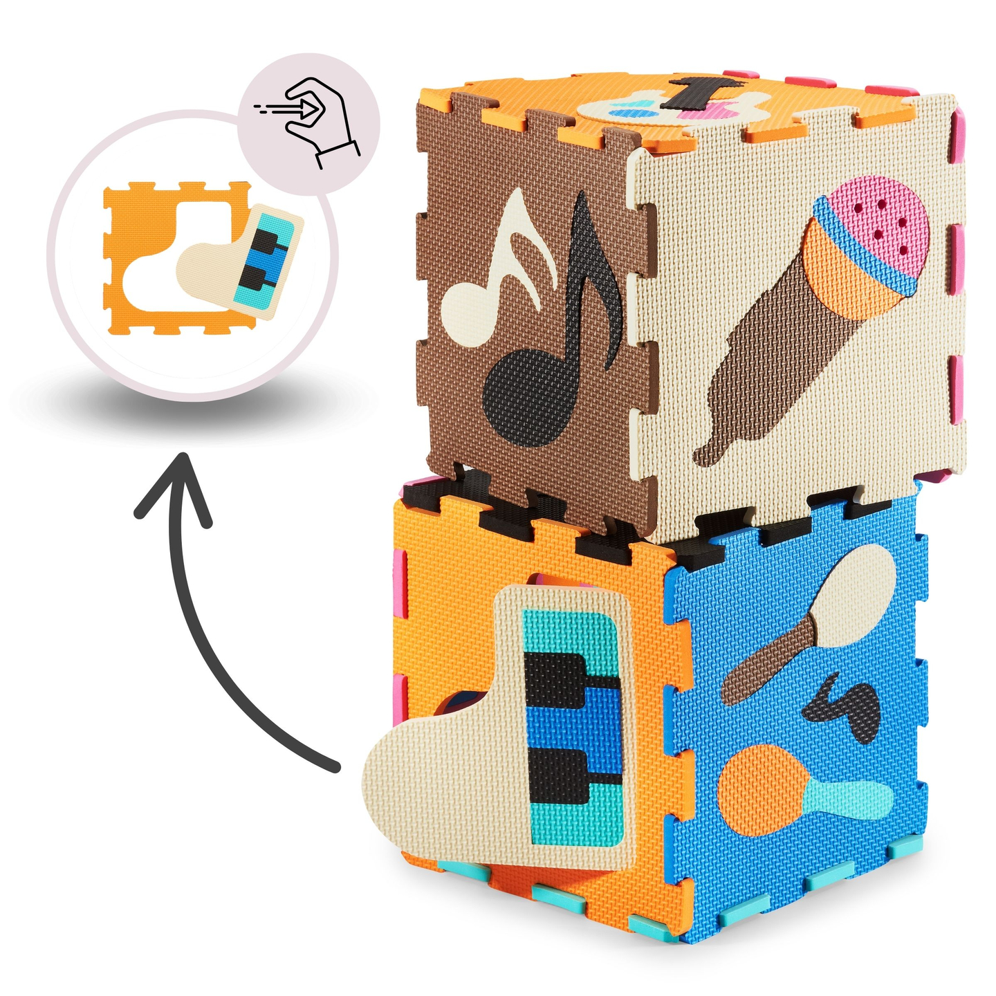 Oktatási habszivacs puzzle szőnyeg 90 x 90 x 1cm - EVA habszivacs - design: műszerek