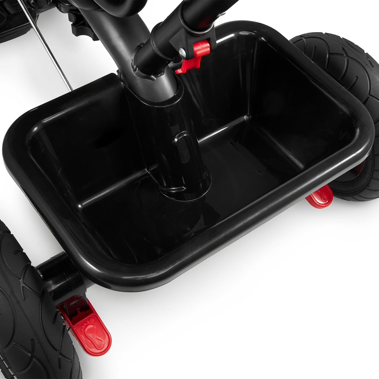 Háromkerekű gyerekeknek 1-4 éves korig - TOBI FREY - rózsaszín szín - forgatható - pumpás kerekek + tolóerő