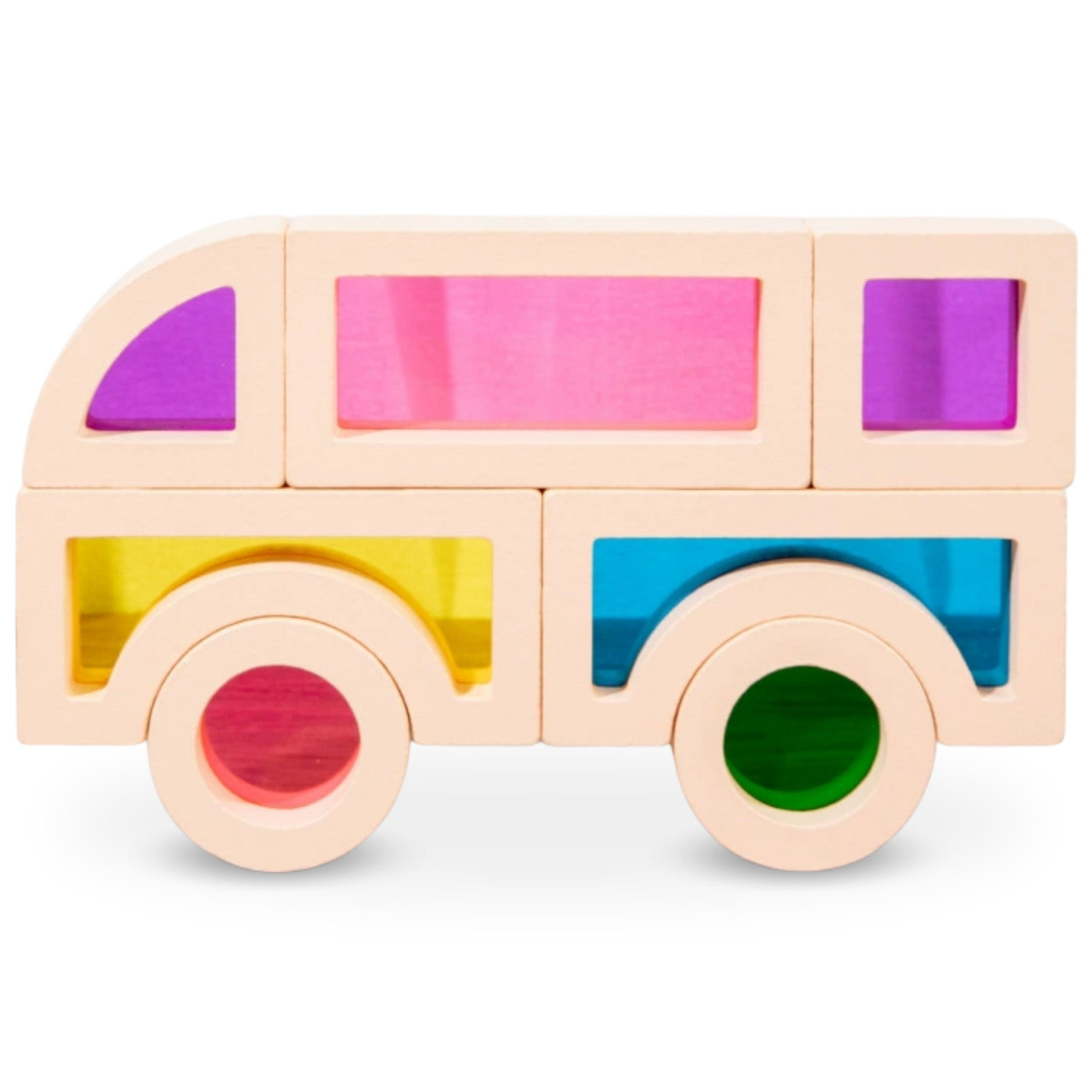 Szivárványos fadarabok - 25 elem