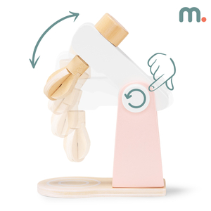 Fából készült tésztakeverő, tartozékokkal, gyerekeknek