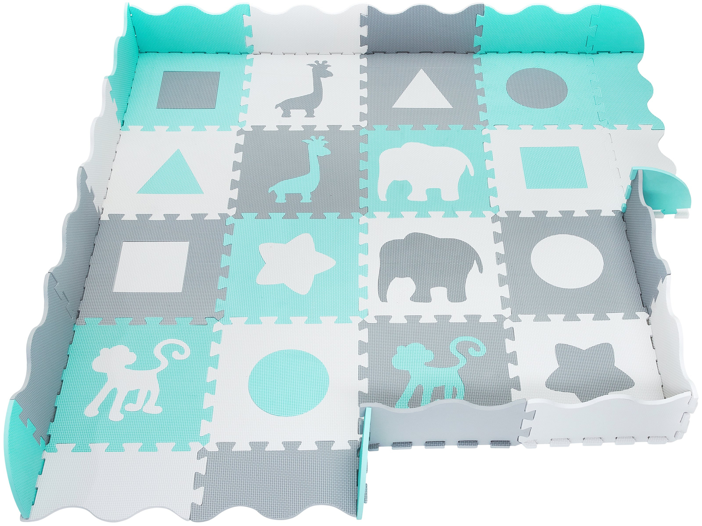 XL habszőnyeg 150 x 150 x 1cm szegéllyel - EVA hab - menta színű