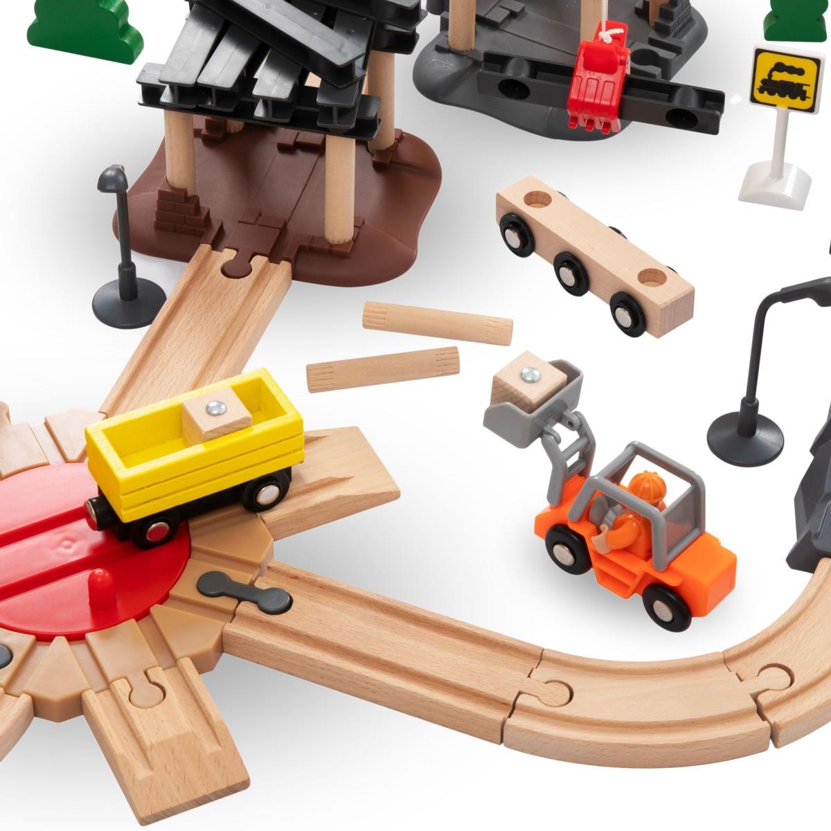 Favasút, akkumulátoros vonat - Város: sínek, autók, híd, repülőtér