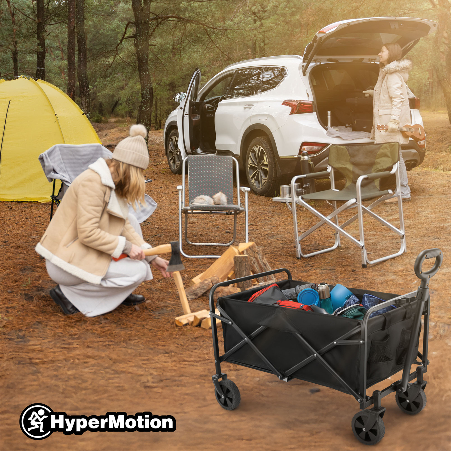 HyperMotion összecsukható strandkerekesszék - fekete, 80 kg