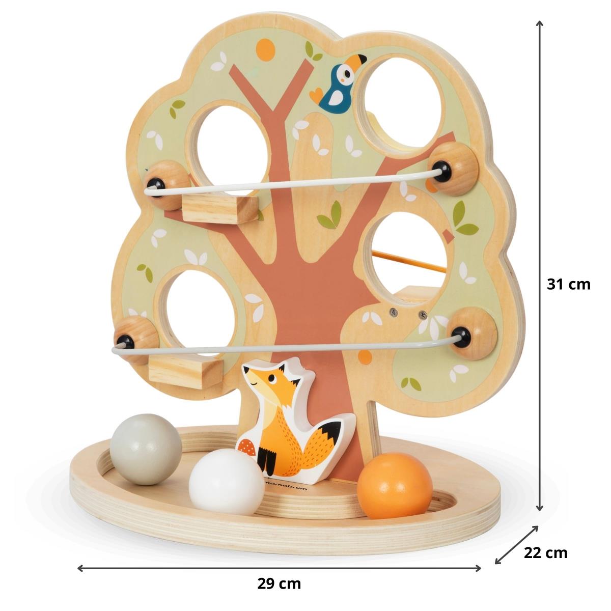 Fából készült golyós csúszdapálya - Zöld fa