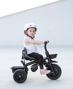 HyperMotion TOBI VECTOR háromkerekű - örökké tartó felfújható kerekek + tolórúd. Szín: fekete.