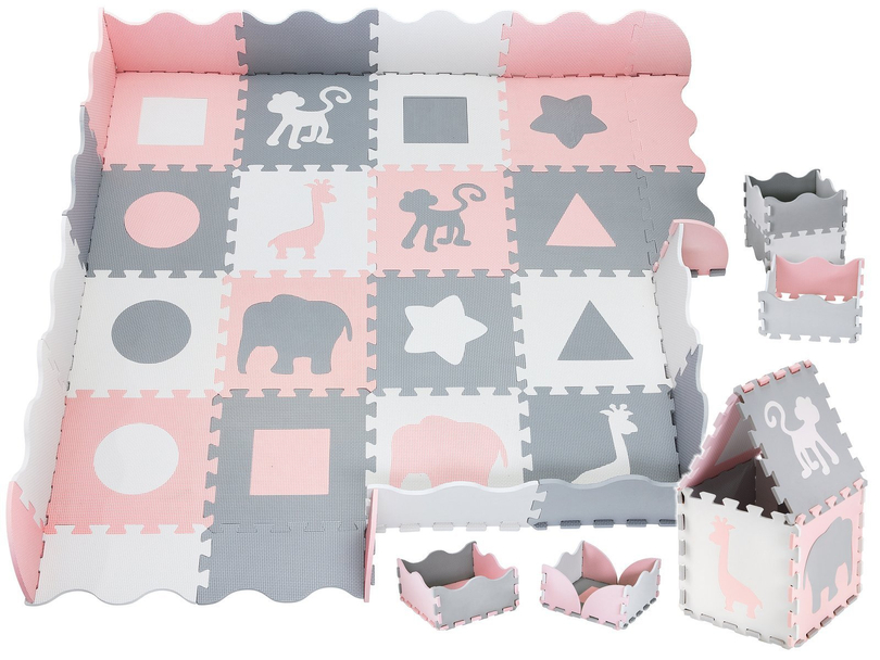 XL habszőnyeg 150 x 150 x 1cm szegéllyel - EVA hab - rózsaszín