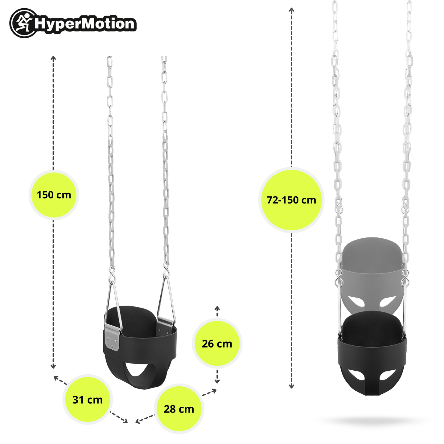 HyperMotion kisgyermek lánchinta magas háttámlával