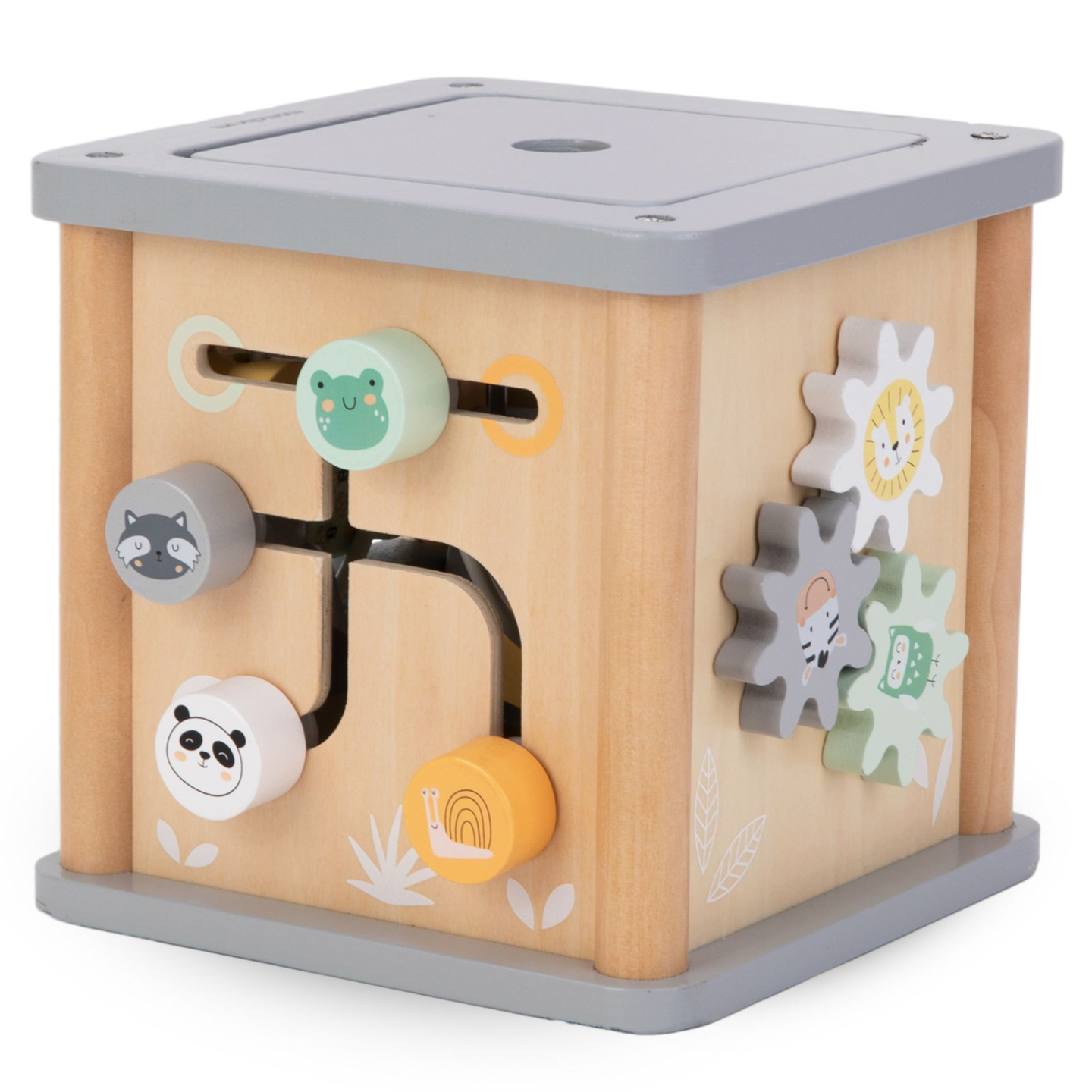 Montessori fából készült oktató kocka - motoros hurok