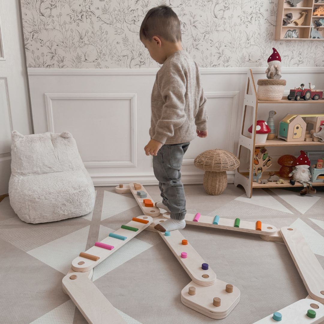 Fából készült egyensúlyi pálya - érzékszervi pálya - 14 elem