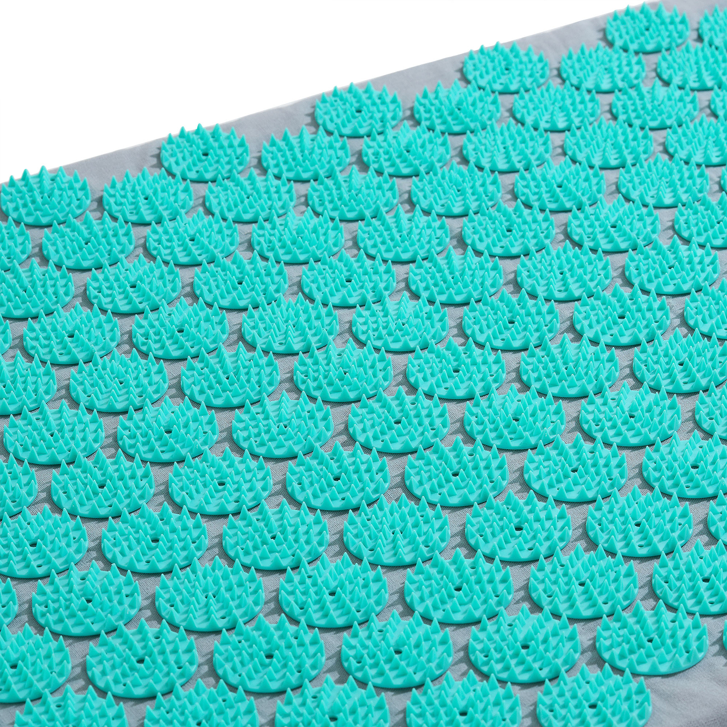 Nagy akupresszúrás szőnyeg párnával és huzattal - 130 cm HyperMotion szürke-menta