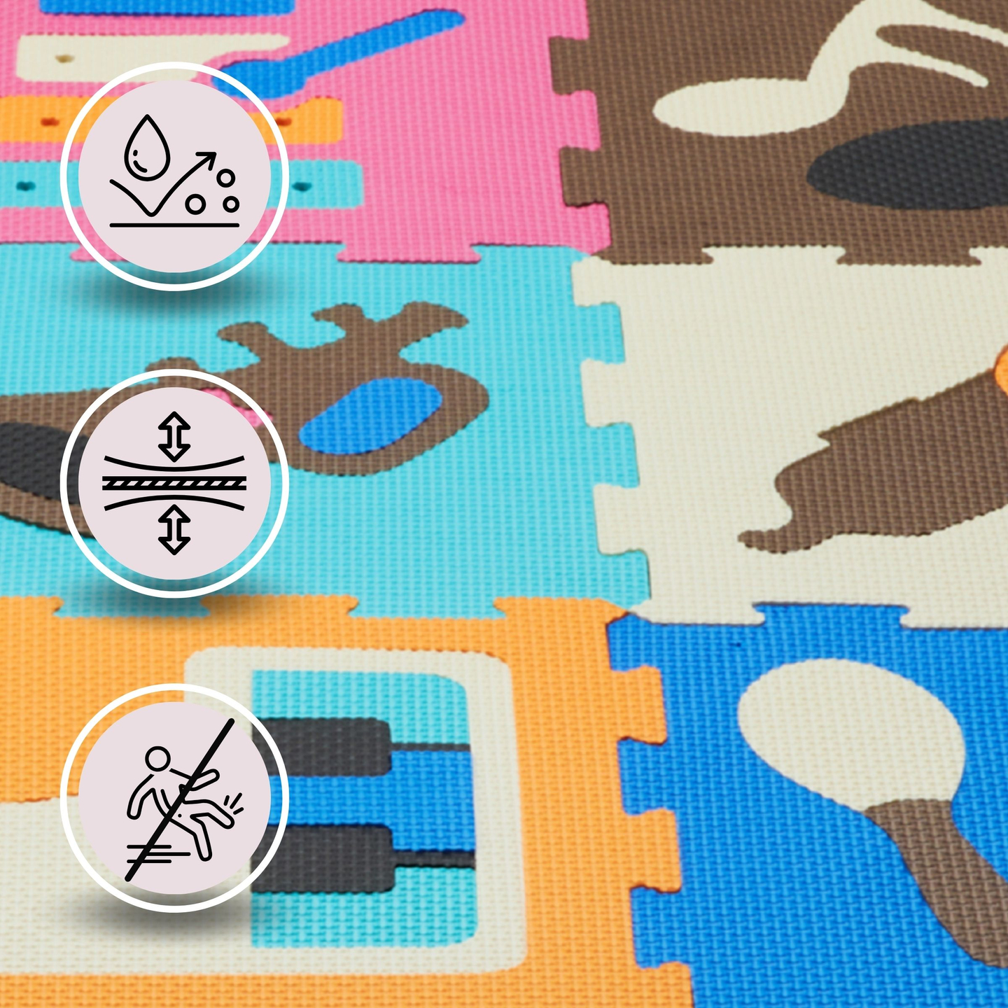 Oktatási habszivacs puzzle szőnyeg 90 x 90 x 1cm - EVA habszivacs - design: műszerek