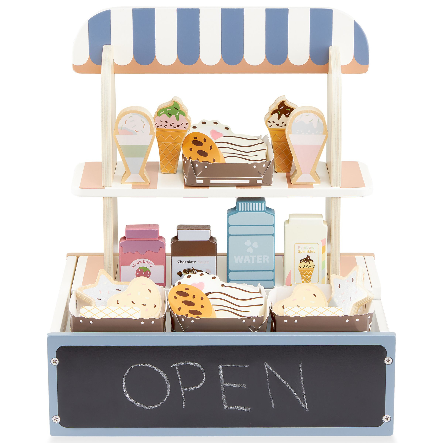 Összecsukható fa üzlet - kávézó, cukrászda kiegészítőkkel