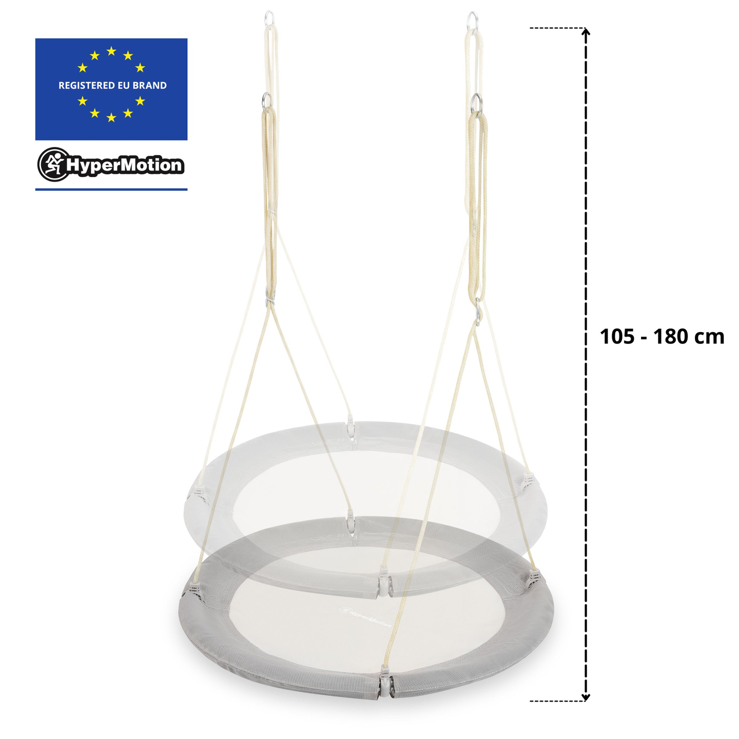 HyperMotion gólyafészek hinta - 100 cm átmérőjű, szürke színben