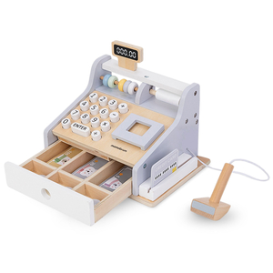 Fából készült pénztárgép tartozékokkal