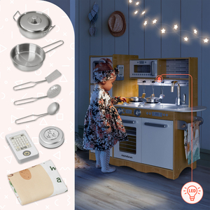 XXL fakonyha LED világítással, köténnyel és kiegészítőkkel