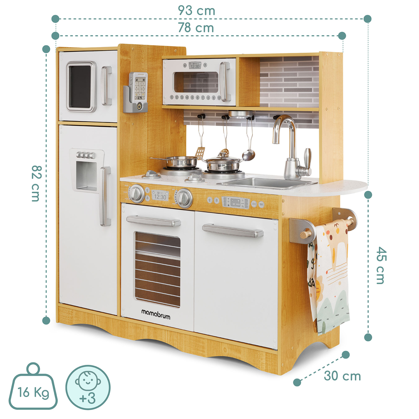 XXL fakonyha LED világítással, köténnyel és kiegészítőkkel