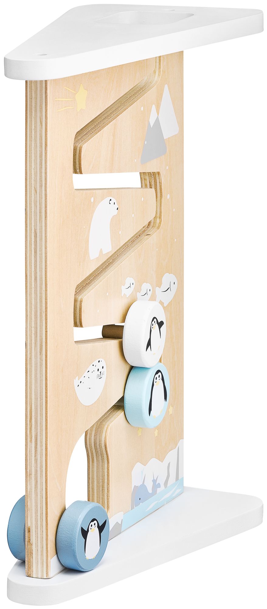 Fából készült kétoldalas érzékszervi manipulációs tábla