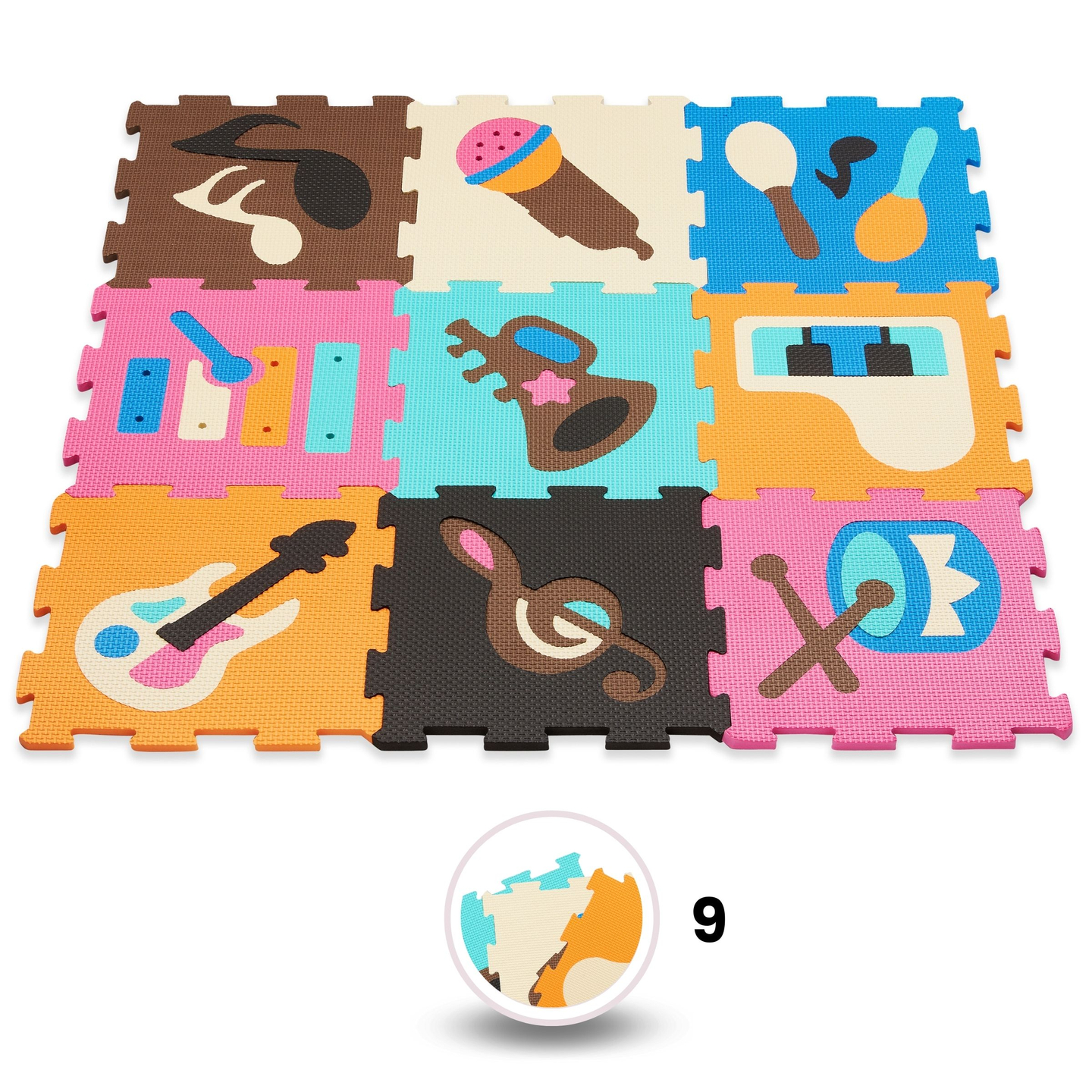 Oktatási habszivacs puzzle szőnyeg 90 x 90 x 1cm - EVA habszivacs - design: műszerek