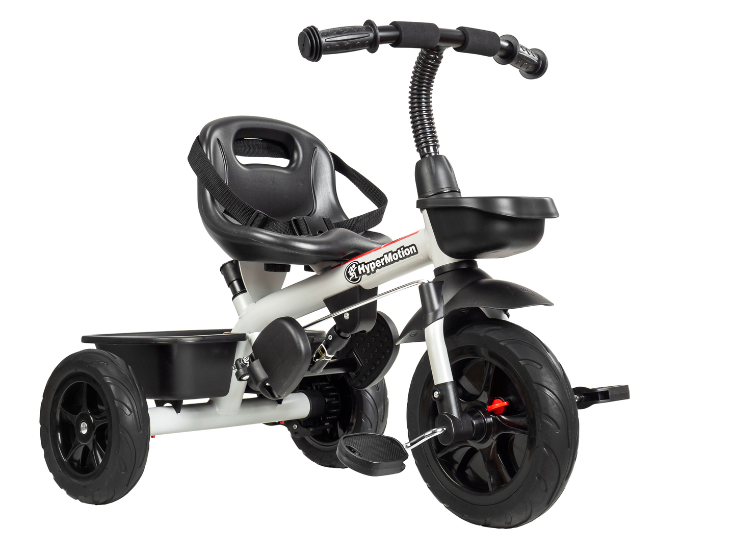HyperMotion TOBI VECTOR háromkerekű - örökké tartó felfújható kerekek + tolórúd. Szín: világosszürke.