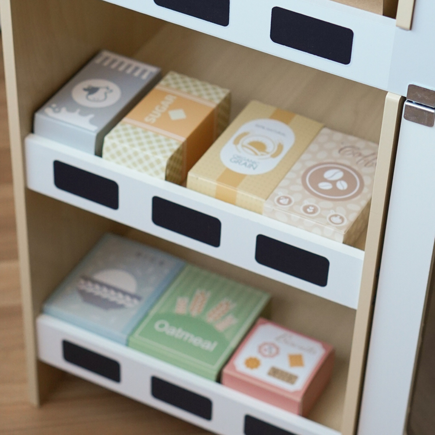 Fából készült zöldségpiac - nagy XXL bódé, bolt játék pénztárgéppel