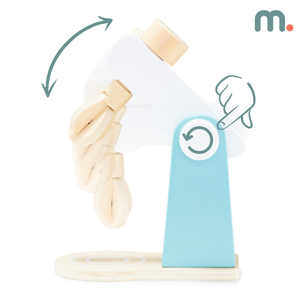 Fából készült keverőgép tartozékokkal