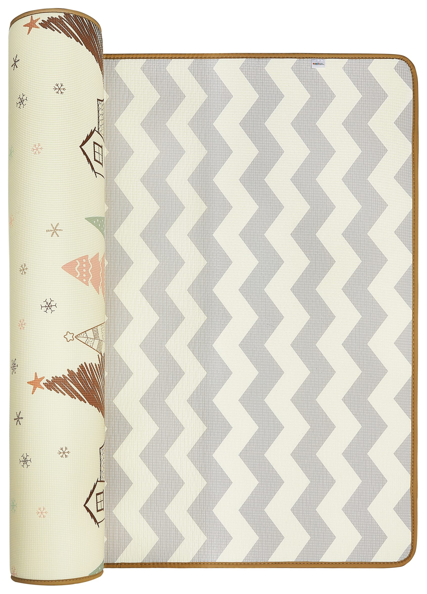 Kétoldalas habszőnyeg XXL - tekercs 2 CM (erdő és cikkcakk)