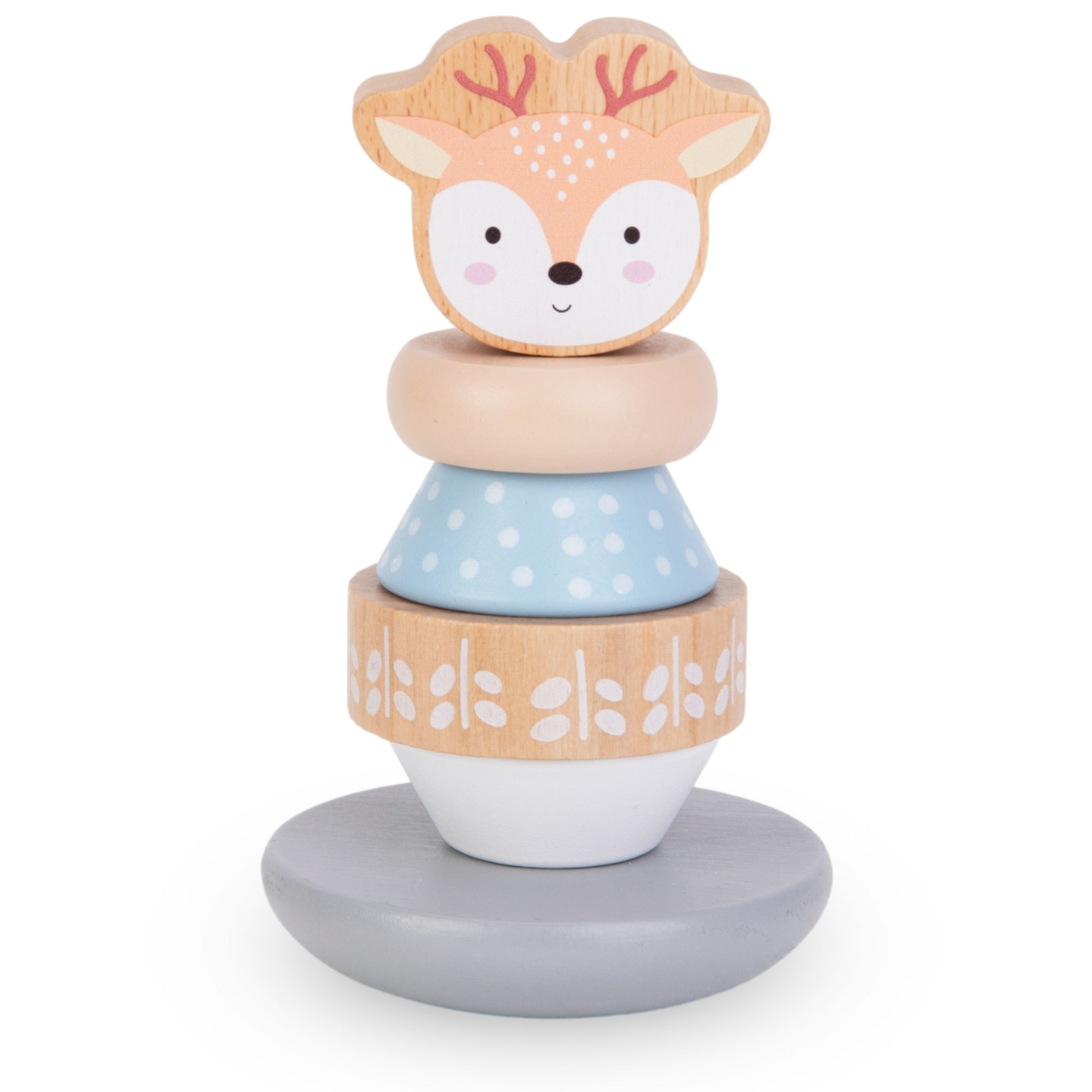 Fából készült játékkészlet - színes összefonódó, piramis Szarvas, szortírozó Pingvin