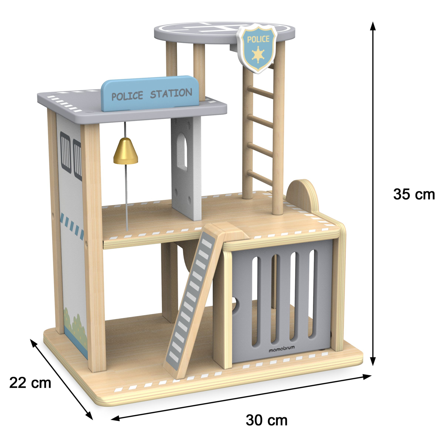 Fából készült rendőrőrs tartozékokkal
