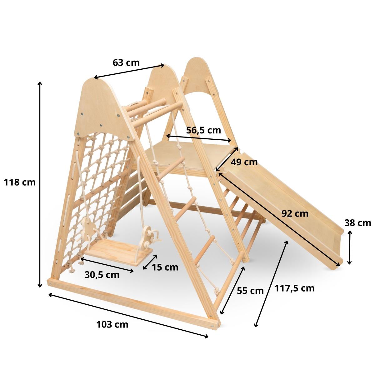 Fából készült otthoni játszótér XL 5in1