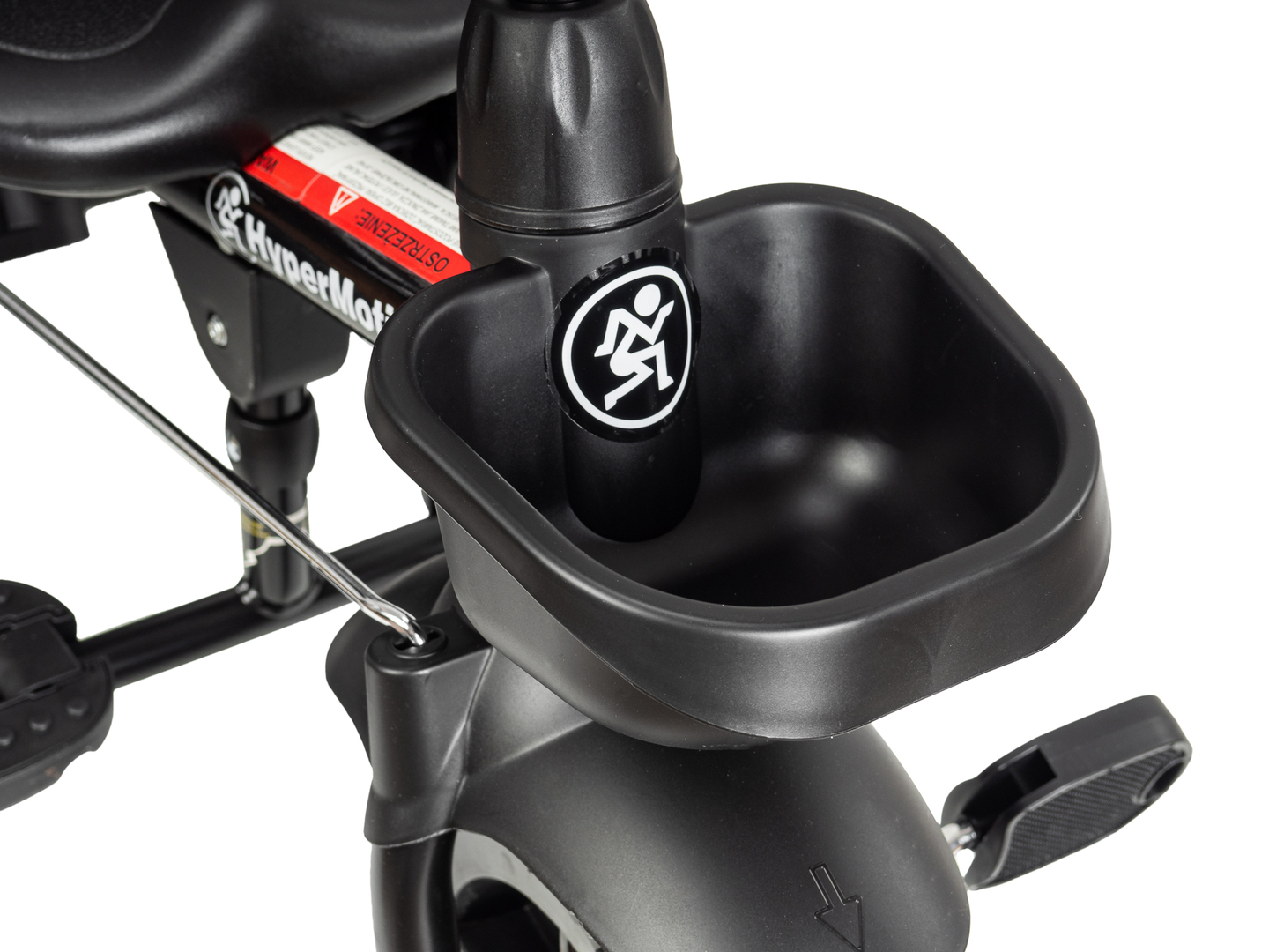 HyperMotion TOBI VECTOR háromkerekű - örökké tartó felfújható kerekek + tolórúd. Szín: fekete.