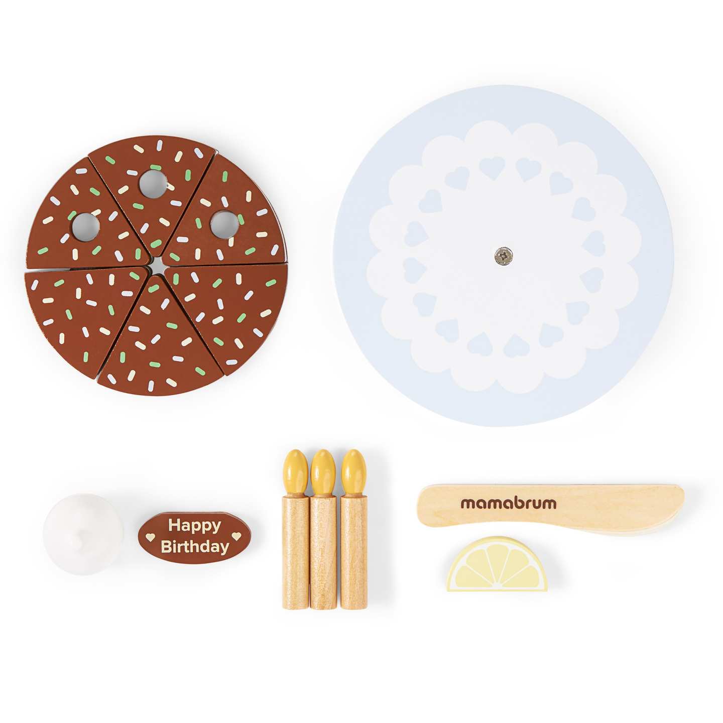 Fából készült születésnapi torta vágásra