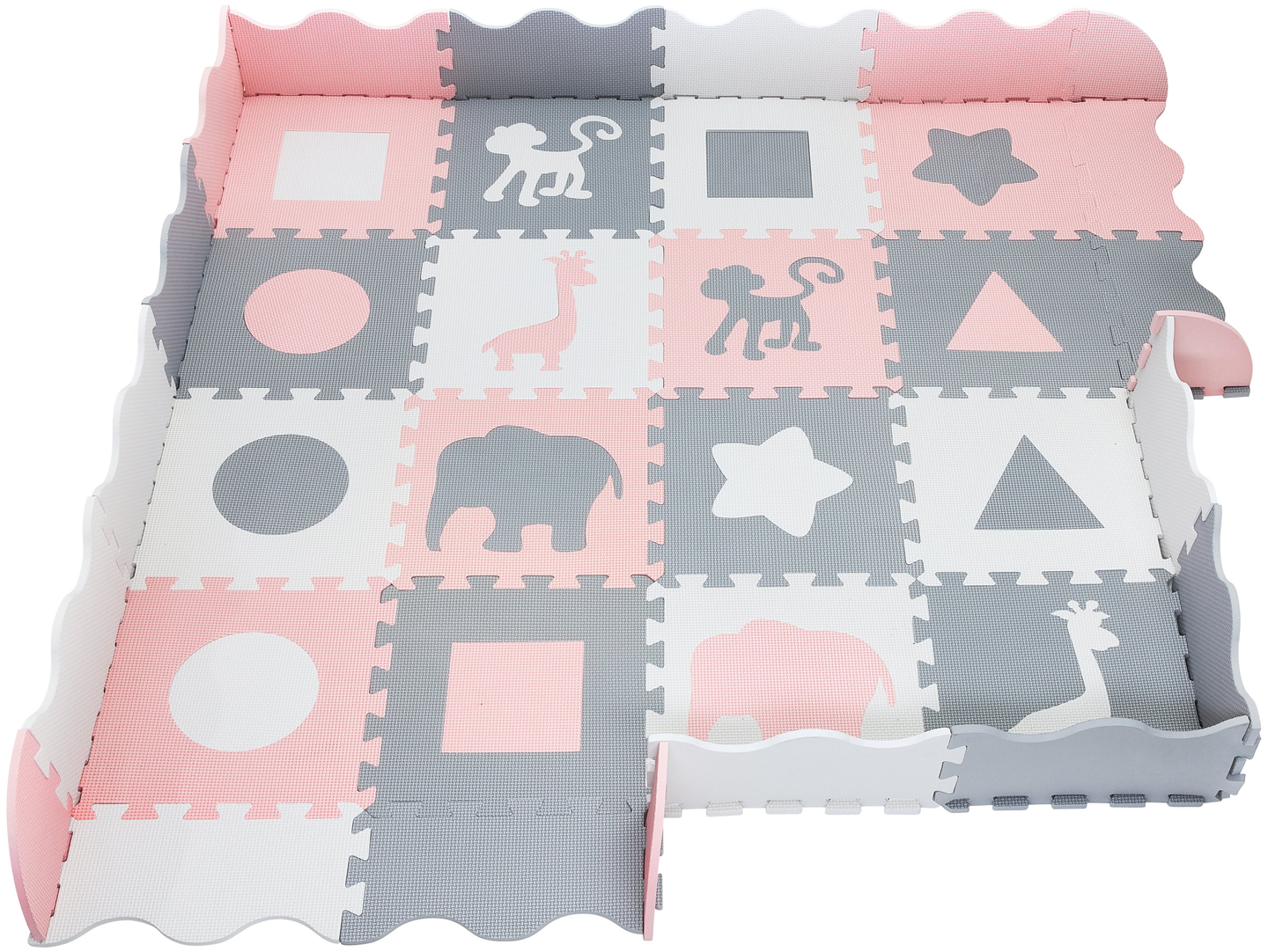 XL habszőnyeg 150 x 150 x 1cm szegéllyel - EVA hab - rózsaszín