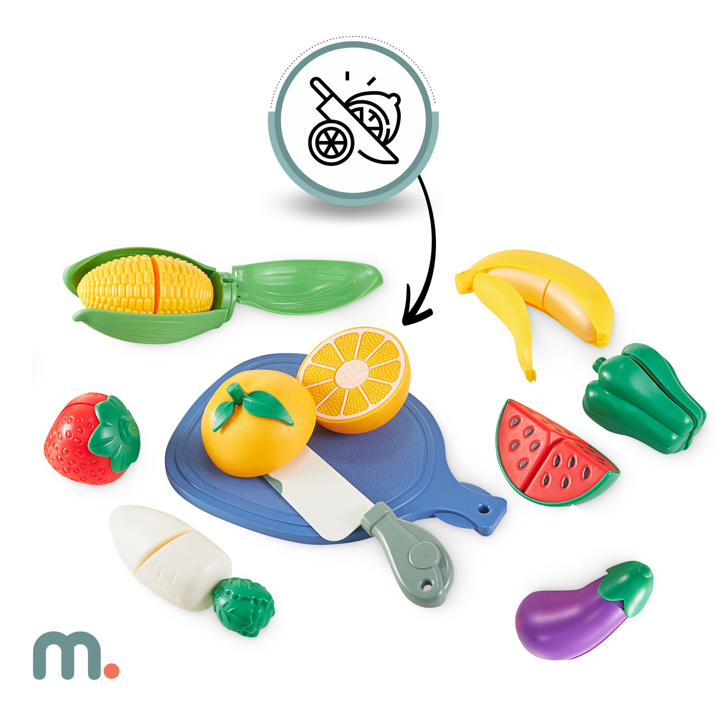 XXXXL nagy, fából készült interaktív konyha LED világítással, mosógép mikrohullámú kávéfőzővel, zöldség- és gyümölcskészlettel - 50 elemmel