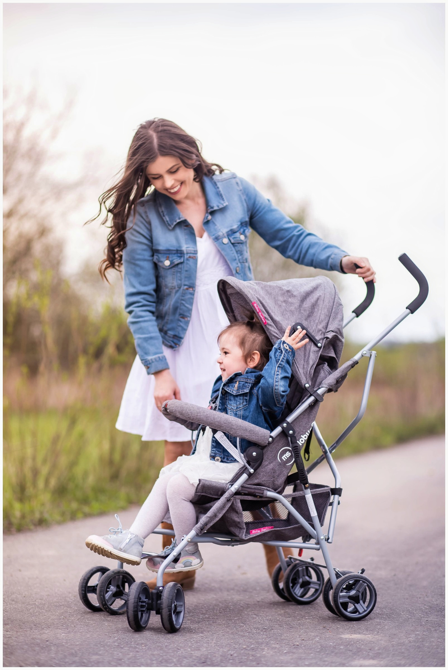 Könnyű babakocsi, esernyő Moby-System Barton szín: szürke