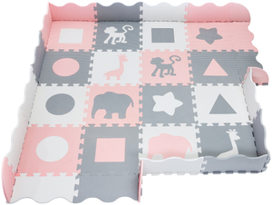 XL habszőnyeg 150 x 150 x 1cm szegéllyel - EVA hab - rózsaszín