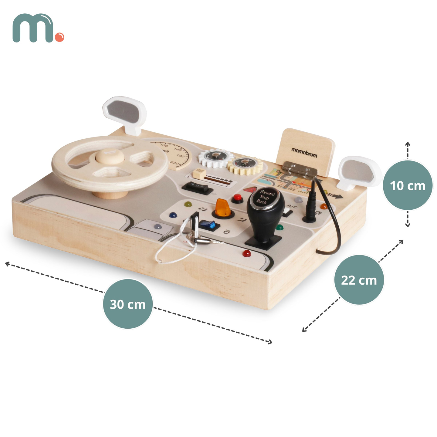 Montessori fa játéktábla kisgyermekeknek - autó műszerfal