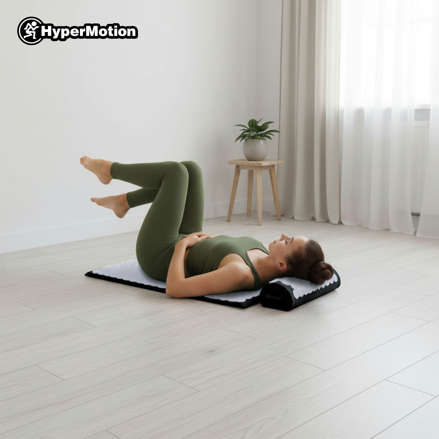 Akupresszúrás szőnyeg párnával és huzattal - 72 cm HyperMotion fekete-fehér