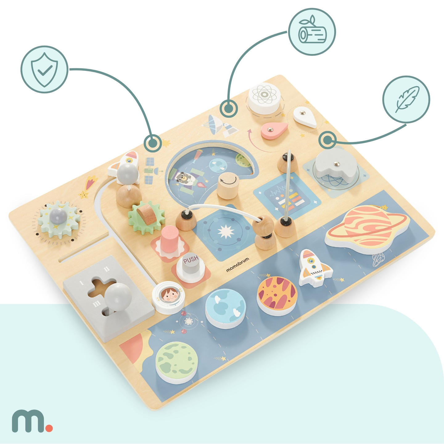 Fából készült manipulatív tábla - Kozmosz