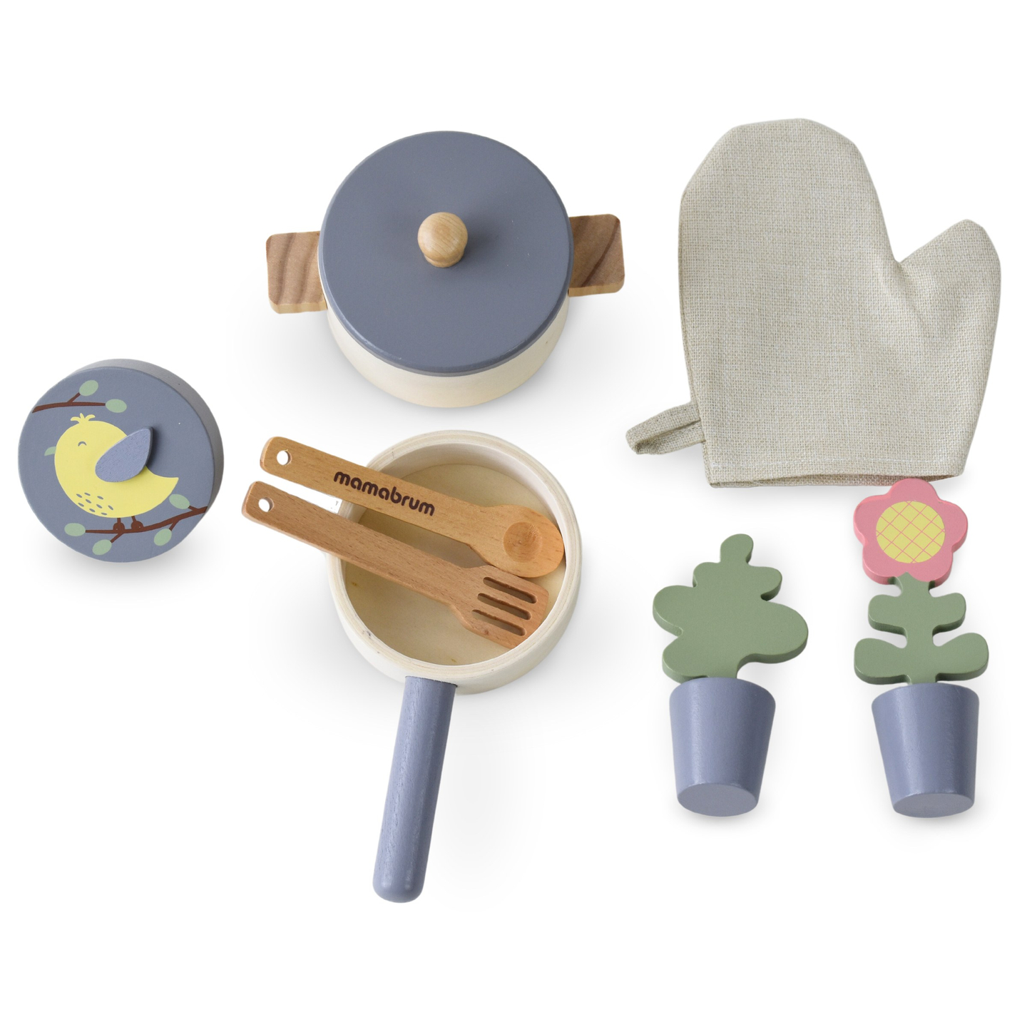 Fából készült kerti konyha kiegészítőkkel - természetes boho